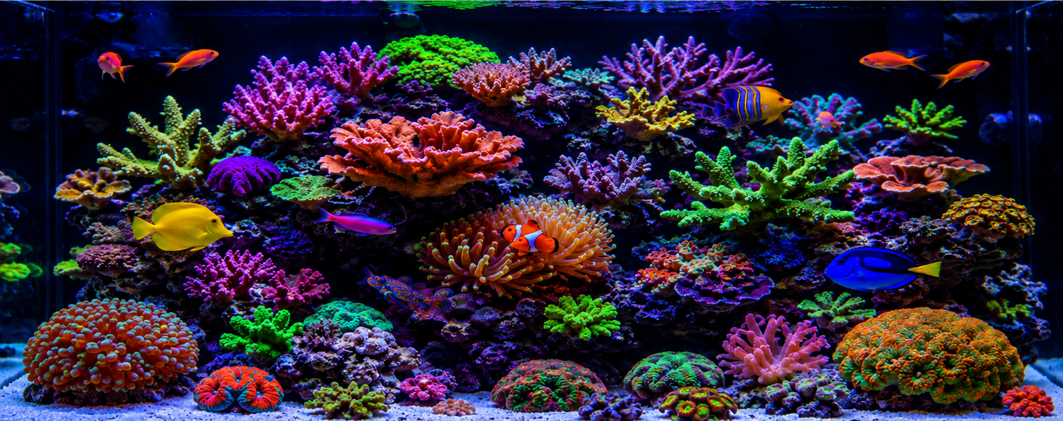 Vibrant coral reef tank after live copepod and phytoplankton dosing
