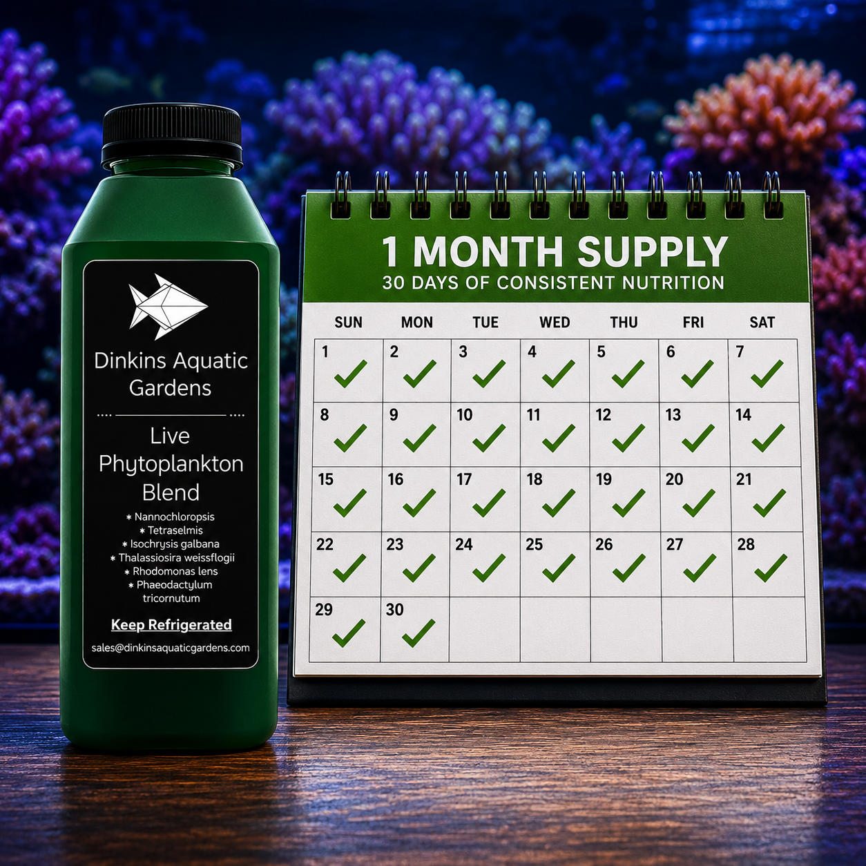 Setup a subscription for Dinkins Aquatic Gardens live phytoplankton
